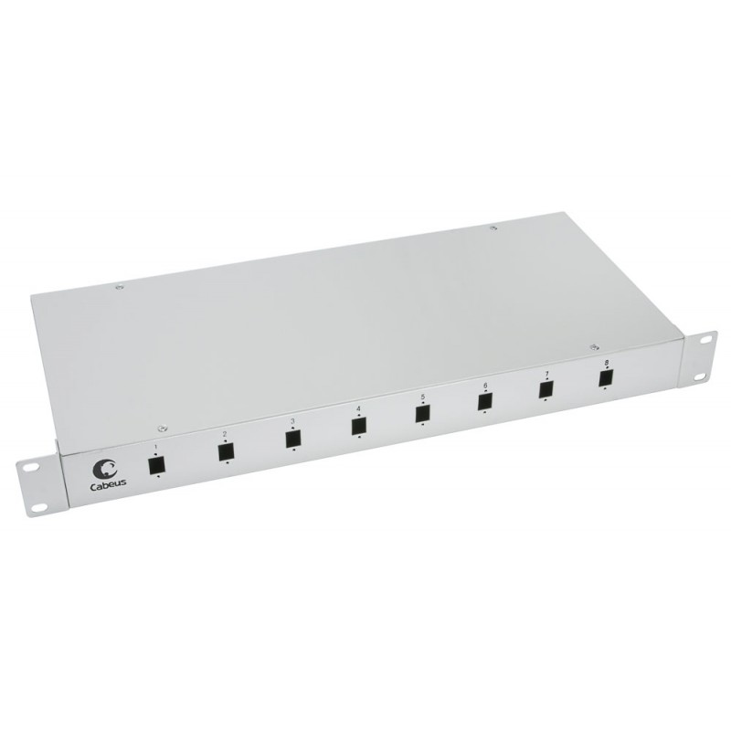 FO-19-8SC Кросс бокс оптический 19" на 8 SC (LC duplex) со сплайс пластиной и КДЗС в Комсомольске-на-Амуре