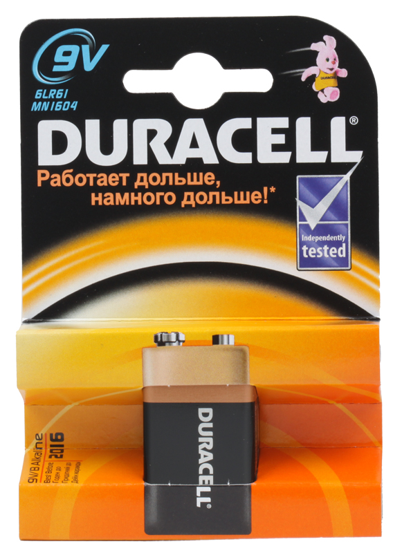 Батарейка DURACELL Basic 6LR61 9v(крона)